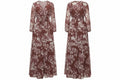 Romantic Leaf Print Long Sleeve Chiffon Boutique Boho Maxi Dress