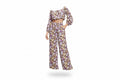 Retro Floral Off-Shoulder Crop Top & Wide Leg Pants Two-Piece Set